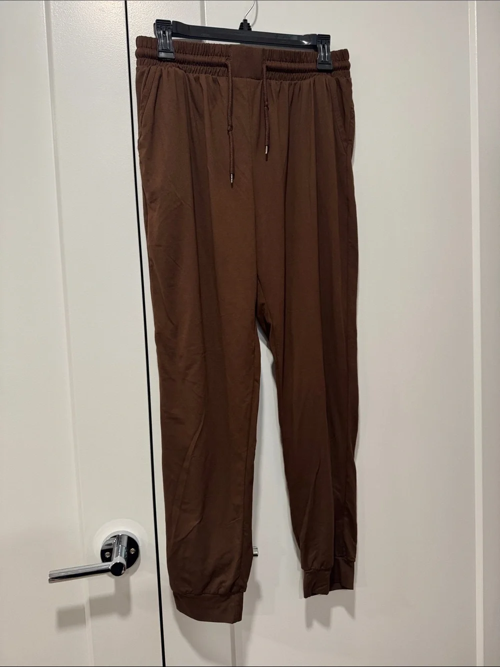 Women's Brown Jogger Sweatpants with Drawstring Waist